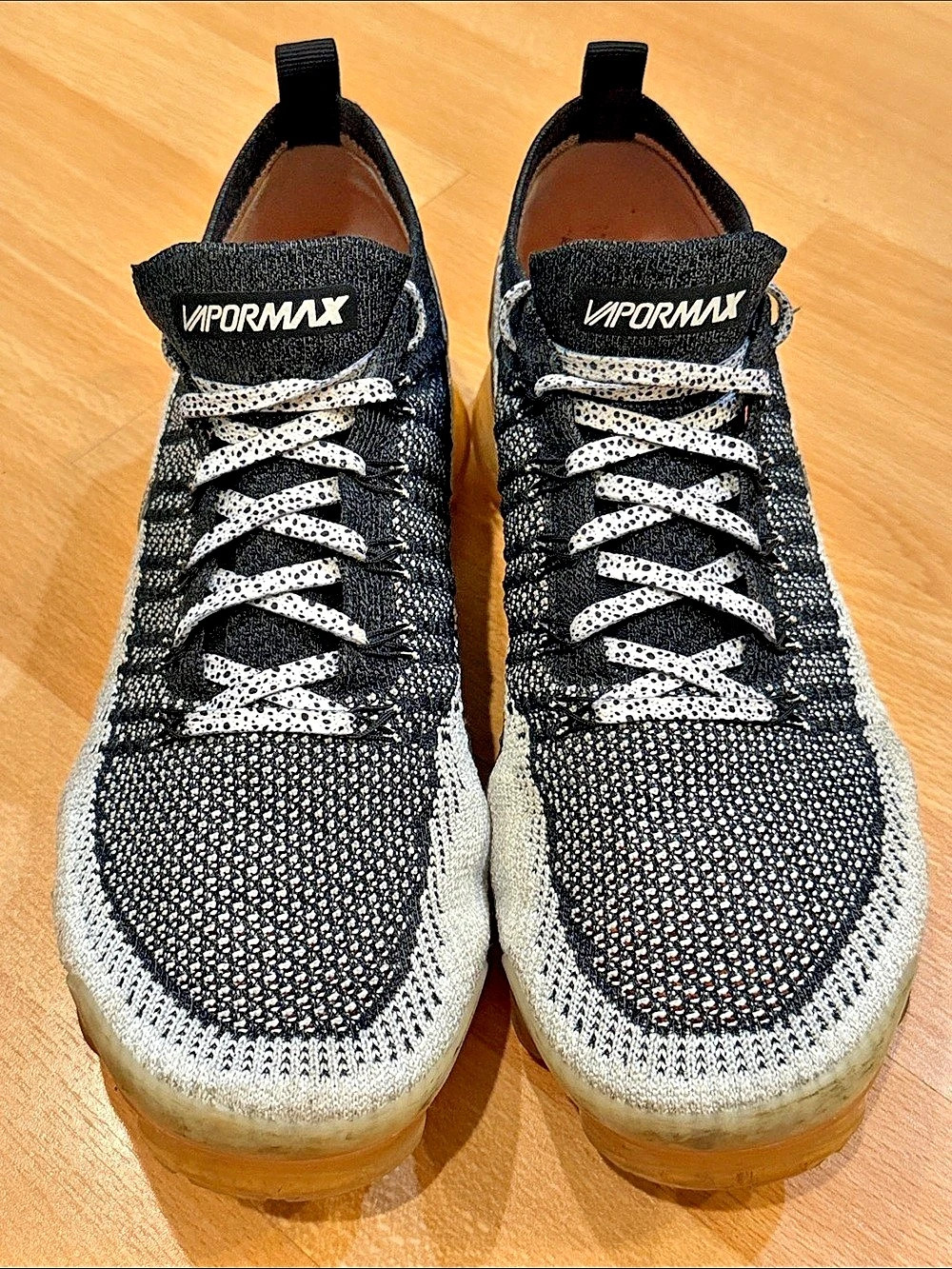 Nike Air VaporMax Flyknit Athletic Shoes in Black & White